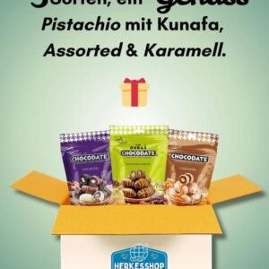 3er Bundle: Pistazie mit Kunafa, Assorted & Karamell ?C S???er Premium-Genuss